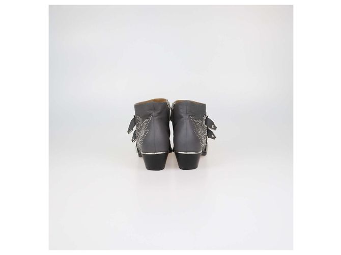 Chloé Chloe Grey Leather Studded Suzanna Ankle Boots - view 5