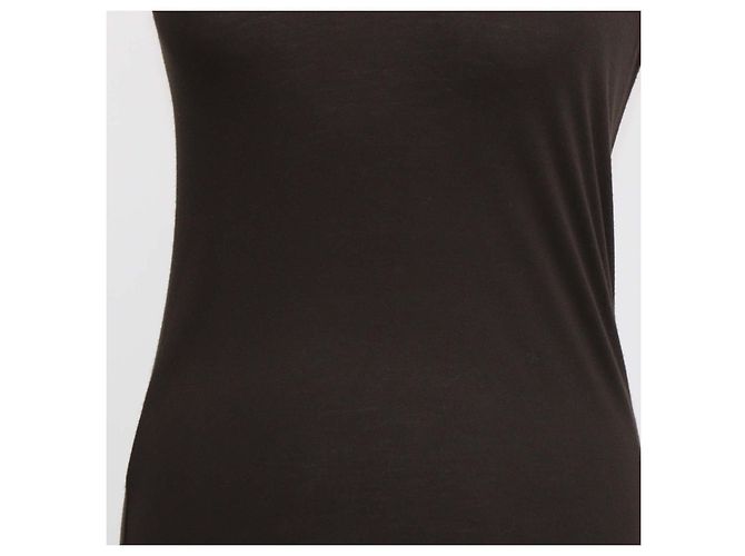 Top senza maniche con zip Givenchy in viscosa e pelle marrone - vista 4
