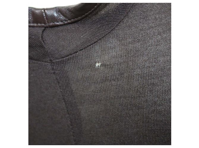 Top senza maniche con zip Givenchy in viscosa e pelle marrone - vista 6