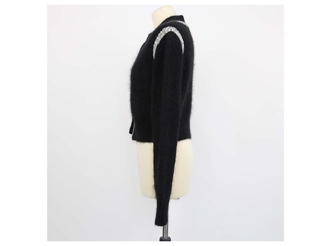 Autre Marque Class Roberto Cavalli Pullover aus schwarzer Mohairwolle und Pailletten - Ansicht 2