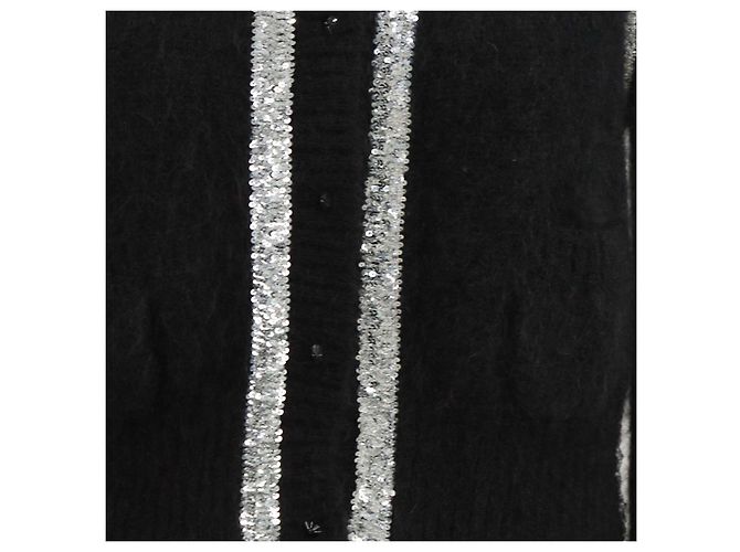 Autre Marque Class Roberto Cavalli Pullover aus schwarzer Mohairwolle und Pailletten - Ansicht 4