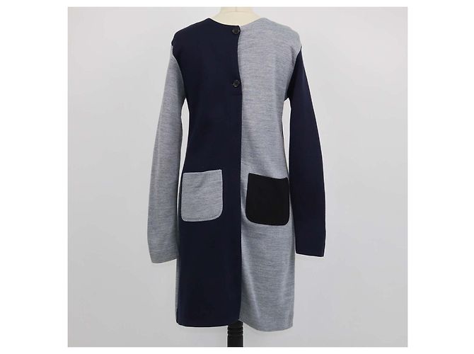 Marni Langärmeliges Maxikleid aus tricolor Mischgewebe Colorblock - Ansicht 3
