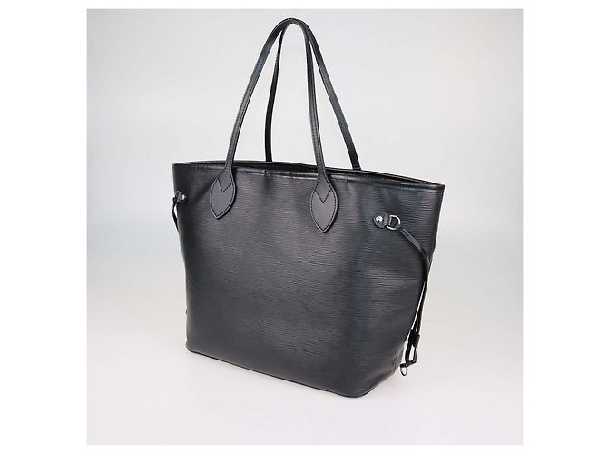 Borsa Louis Vuitton Neverfull MM in pelle Epi nera - vista 3