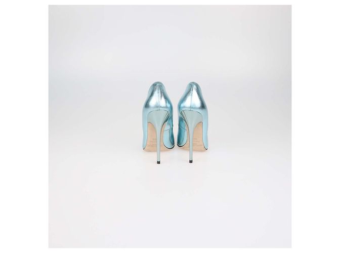 Décolleté a punta in pelle testurizzata blu metallizzato Jimmy Choo - vista 5