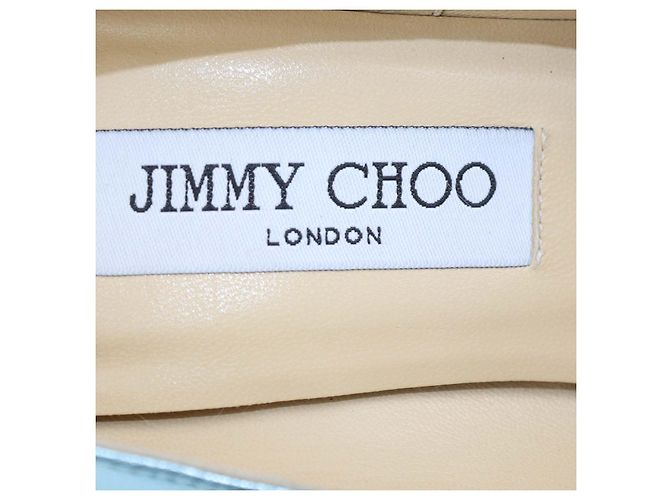 Décolleté a punta in pelle testurizzata blu metallizzato Jimmy Choo - vista 6