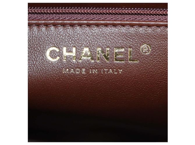 Bolsa de aba média Chanel em couro acolchoado e pele de carneiro bege e castanho - vista 5