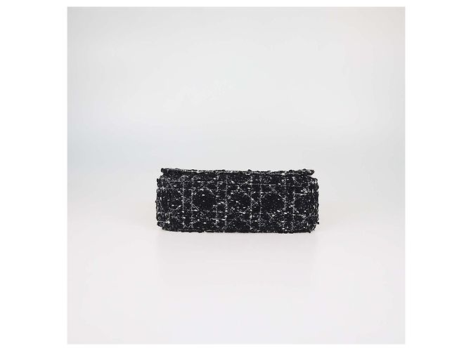 Borsa a spalla media Caro in tweed Macrocannage nero e bianco Christian Dior - vista 4