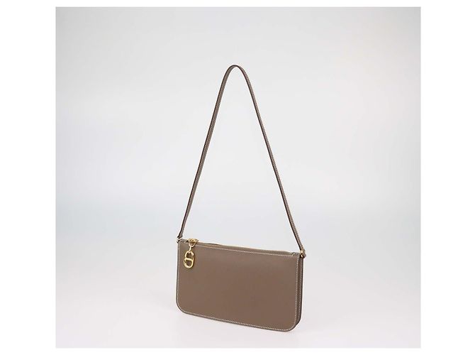 Hermès Hermes Etoupe Evercolor Leather Zipengo Chaine d'Ancre To Go Pouch - vista 2