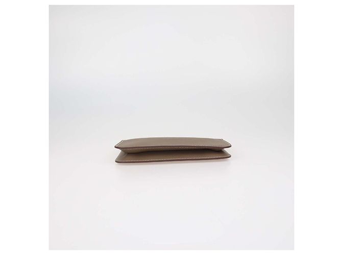 Hermès Hermes Etoupe Evercolor Leather Zipengo Chaine d'Ancre To Go Pouch - vista 4