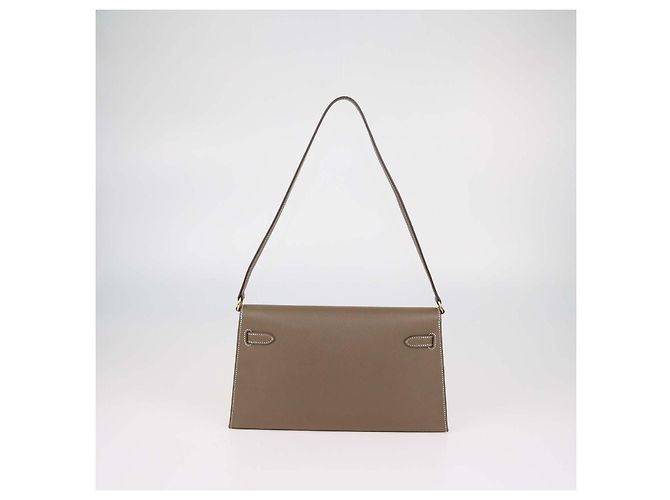 Hermès Borsa Hermes Etoupe Madame Leather Gold Hardware Kelly Elan Sellier - vista 3
