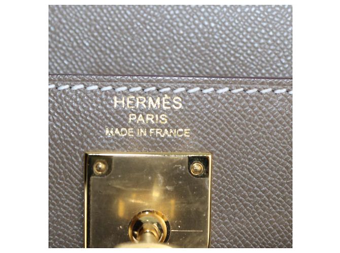 Hermès Borsa Hermes Etoupe Madame Leather Gold Hardware Kelly Elan Sellier - vista 5