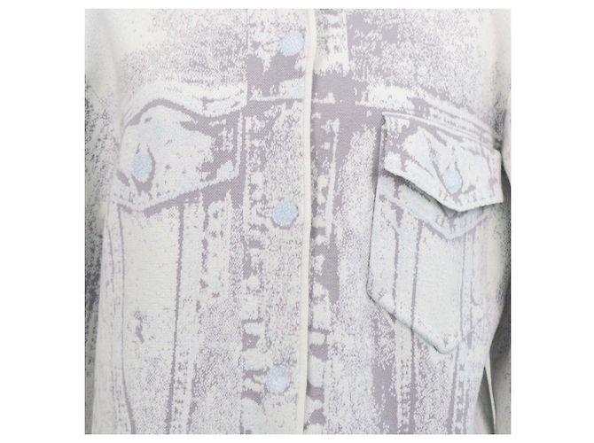 Autre Marque Giacca Oversized PH5 Grey Blend Cotton Denim Print - vista 4