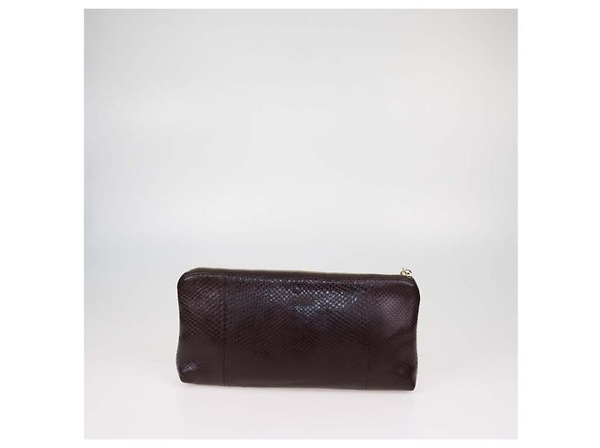 Clutch Gucci Sienna de piel de serpiente marrón con borlas - vista 3