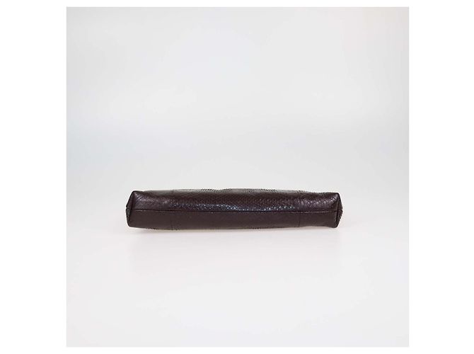 Clutch Gucci Sienna de piel de serpiente marrón con borlas - vista 4