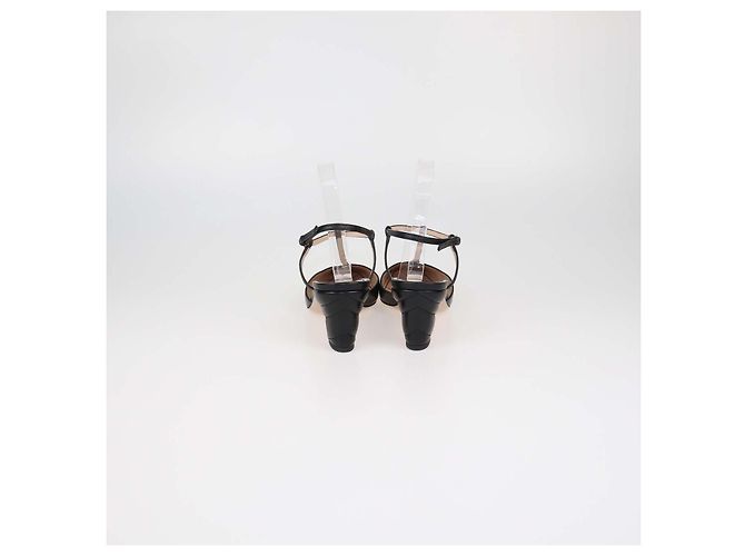 Sandali T-Strap Double G in pelle nera Gucci - vista 5