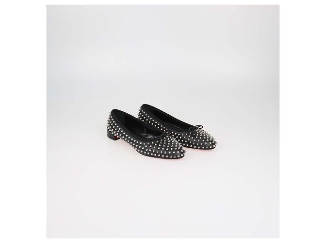 Ballerine in pelle nera con borchie Christian Louboutin - vista 2