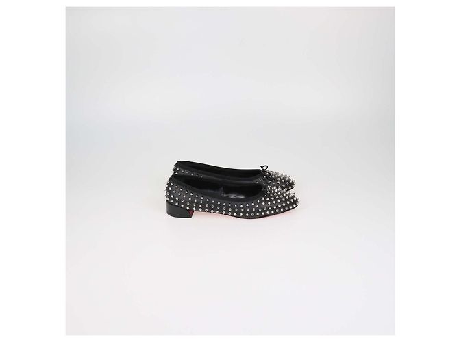 Ballerine in pelle nera con borchie Christian Louboutin - vista 3