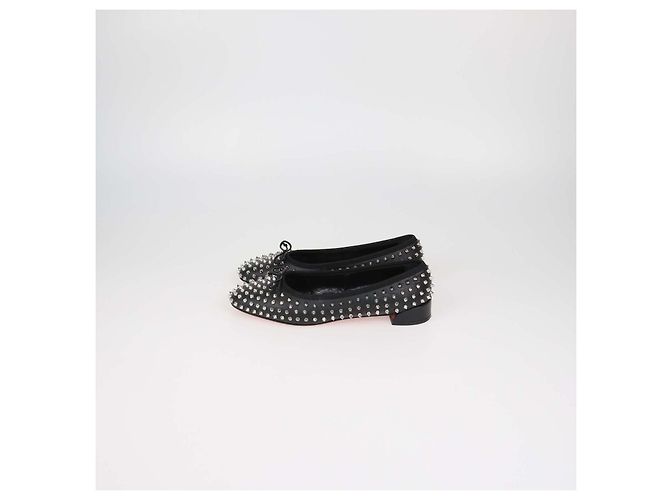 Ballerine in pelle nera con borchie Christian Louboutin - vista 4
