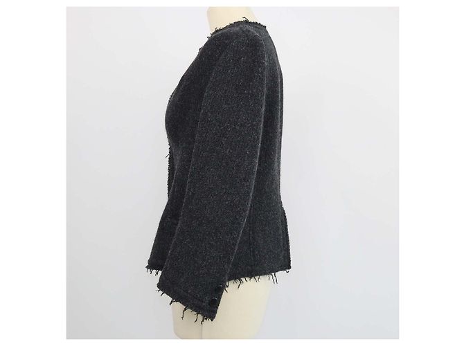 Autre Marque Y's by Yohji Yamamoto Tweed-Blazer in Dunkelgrau - Ansicht 2