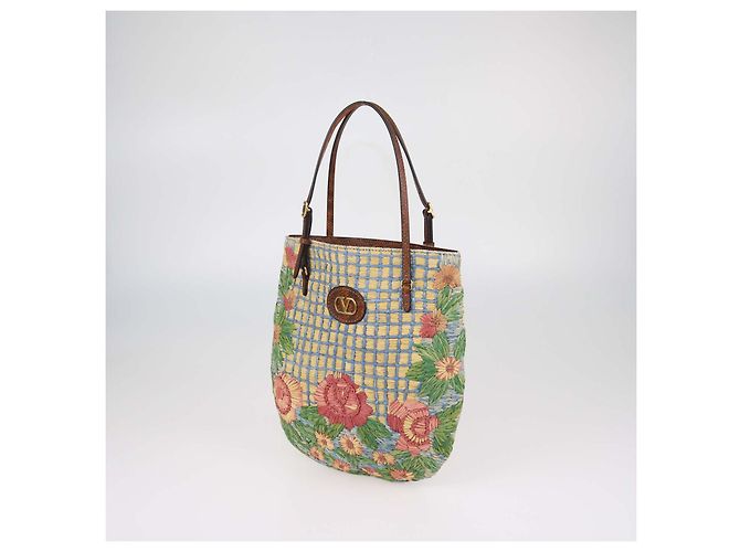 Borsa Tote Valentino Multicolor Raffia Panier De Fleurs - vista 2