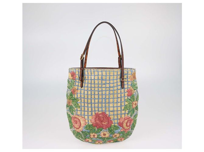 Borsa Tote Valentino Multicolor Raffia Panier De Fleurs - vista 3