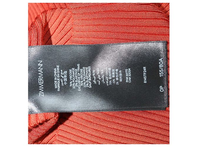 Zimmermann Polo de manga comprida em malha de viscose blend Brick Orange - vista 6
