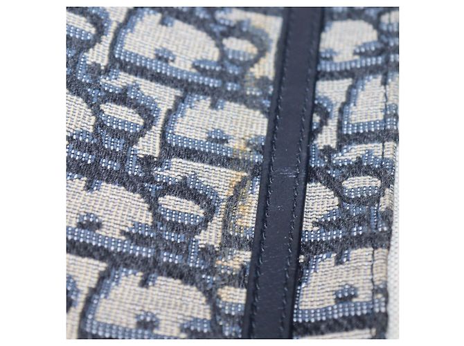 Pouch a catena Saddle in tela Oblique blu navy Christian Dior - vista 6