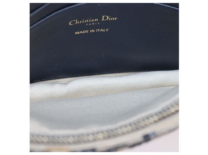 Pouch a catena Saddle in tela Oblique blu navy Christian Dior - vista 7