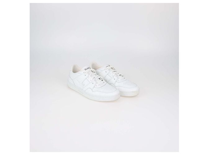 Céline Celine CT-04 Low Top Sneaker aus weißem Leder - Ansicht 2