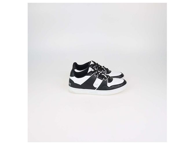 Céline Celine Baskets Basses CT-04 en Cuir Noir et Blanc - vue 3