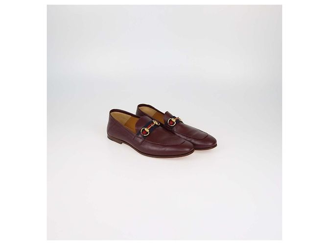 Mocassini Gucci in pelle bordeaux con Web e Horsebit - vista 2
