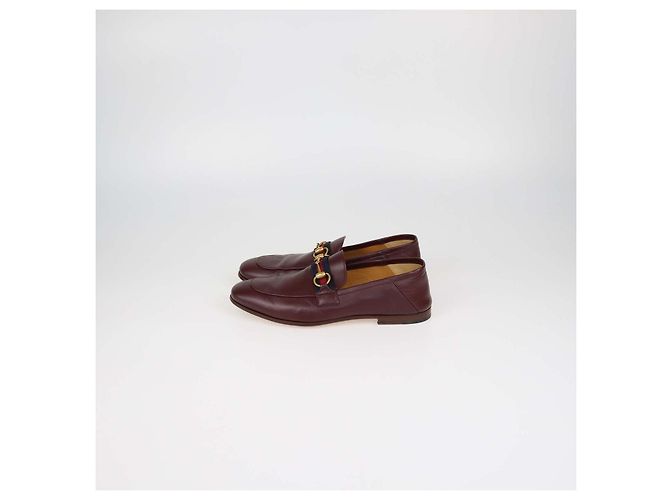 Mocassini Gucci in pelle bordeaux con Web e Horsebit - vista 4