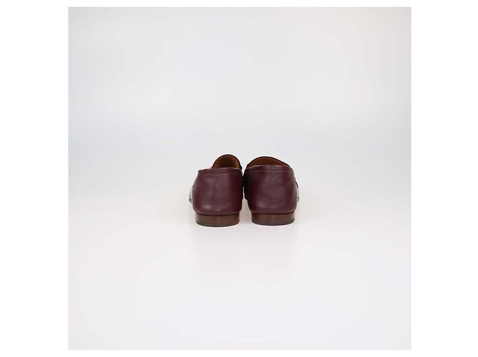 Mocassini Gucci in pelle bordeaux con Web e Horsebit - vista 5