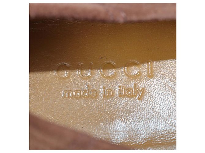 Mocassini Gucci Brown Suede Web Horsebit - vista 6