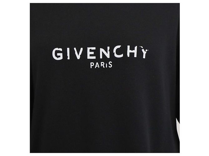Givenchy Sweatshirt aus schwarzer Baumwolle mit Logo-Print und Loopback - Ansicht 4