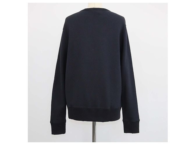 Gucci Sweatshirt aus schwarzer Baumwolle mit Logo-Print und Distressed-Effekt - Ansicht 3