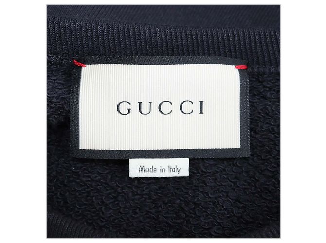 Gucci Sweatshirt aus schwarzer Baumwolle mit Logo-Print und Distressed-Effekt - Ansicht 5