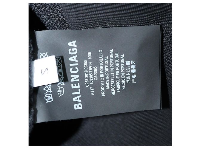 Sudadera con capucha Balenciaga de algodón negro con estampado de logo - vista 6