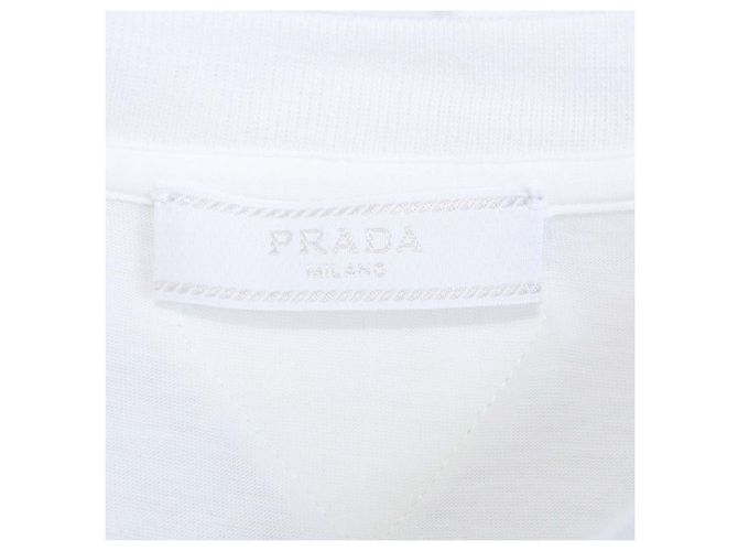 Prada White Cotton Jersey Crew Neck T-Shirt - view 5