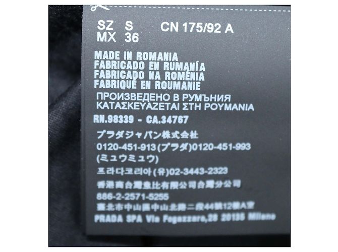 T-shirt in jersey di cotone nero con girocollo Prada - vista 7