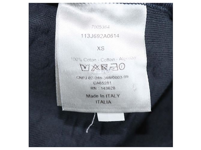 T-shirt Christian Dior blu navy in cotone terry jacquard Oblique relaxed fit - vista 6