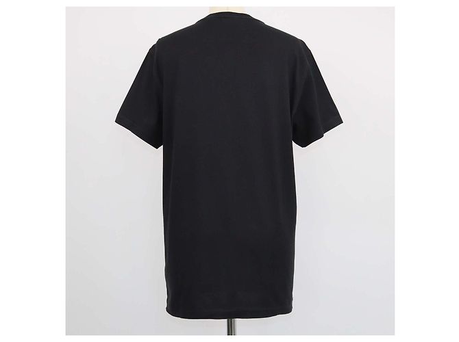 T-shirt in cotone nero Burberry con ricamo TB e girocollo - vista 3