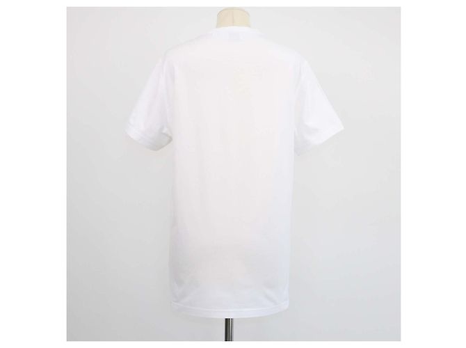 T-shirt girocollo in cotone bianco Burberry con ricamo TB - vista 3