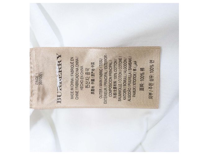 T-shirt Burberry in cotone bianco con logo ricamato e scollo a V - vista 6