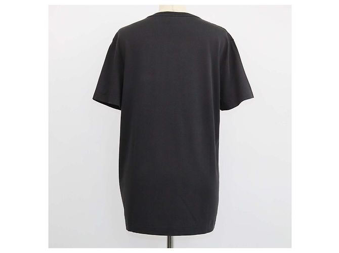 T-shirt Burberry in cotone nero con logo ricamato e scollo a V - vista 3