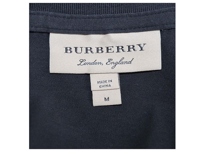 T-shirt Burberry in cotone nero con logo ricamato e scollo a V - vista 5