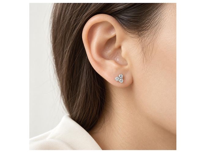 Tiffany & Co. Aria Ohrstecker Platin 950  mit Diamanten - Ansicht 2