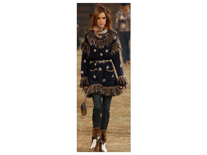 Guantes sin dedos Chanel Paris-Dallas con flecos y cadenas - vista 4