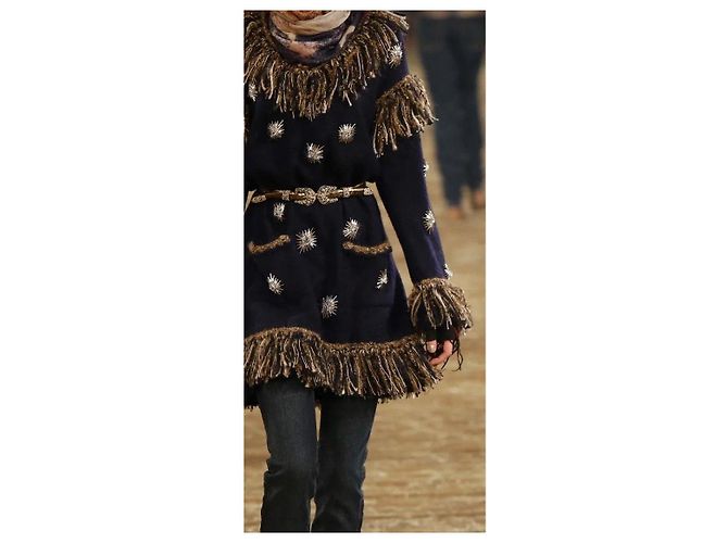 Guantes sin dedos Chanel Paris-Dallas con flecos y cadenas - vista 5