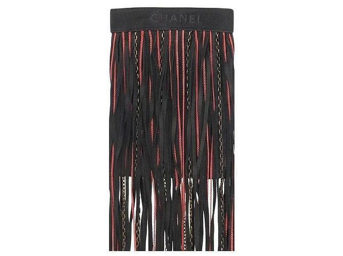 Guantes sin dedos Chanel Paris-Dallas con flecos y cadenas - vista 6